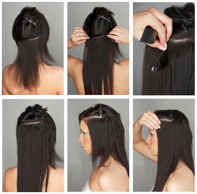 Как сделать хвост с накладными прядями на заколках на коротких волосах